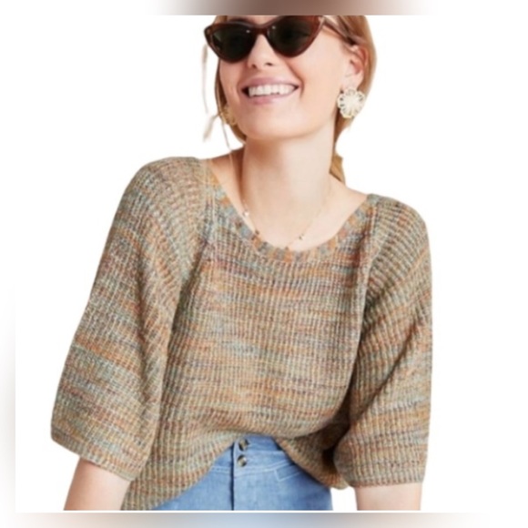 Anthropologie Space Dyed Multi Color Knit Sweater Size Small - Picture 1 of 13